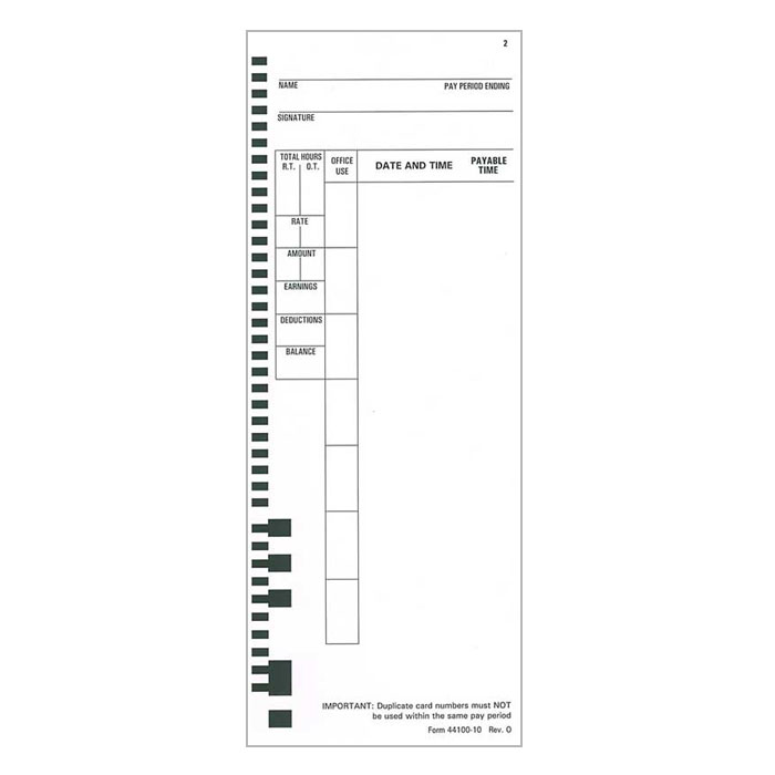 4000/5000 Time Cards - Pack of 100