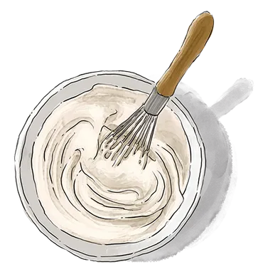 Illustration of a bowl of whipping cream