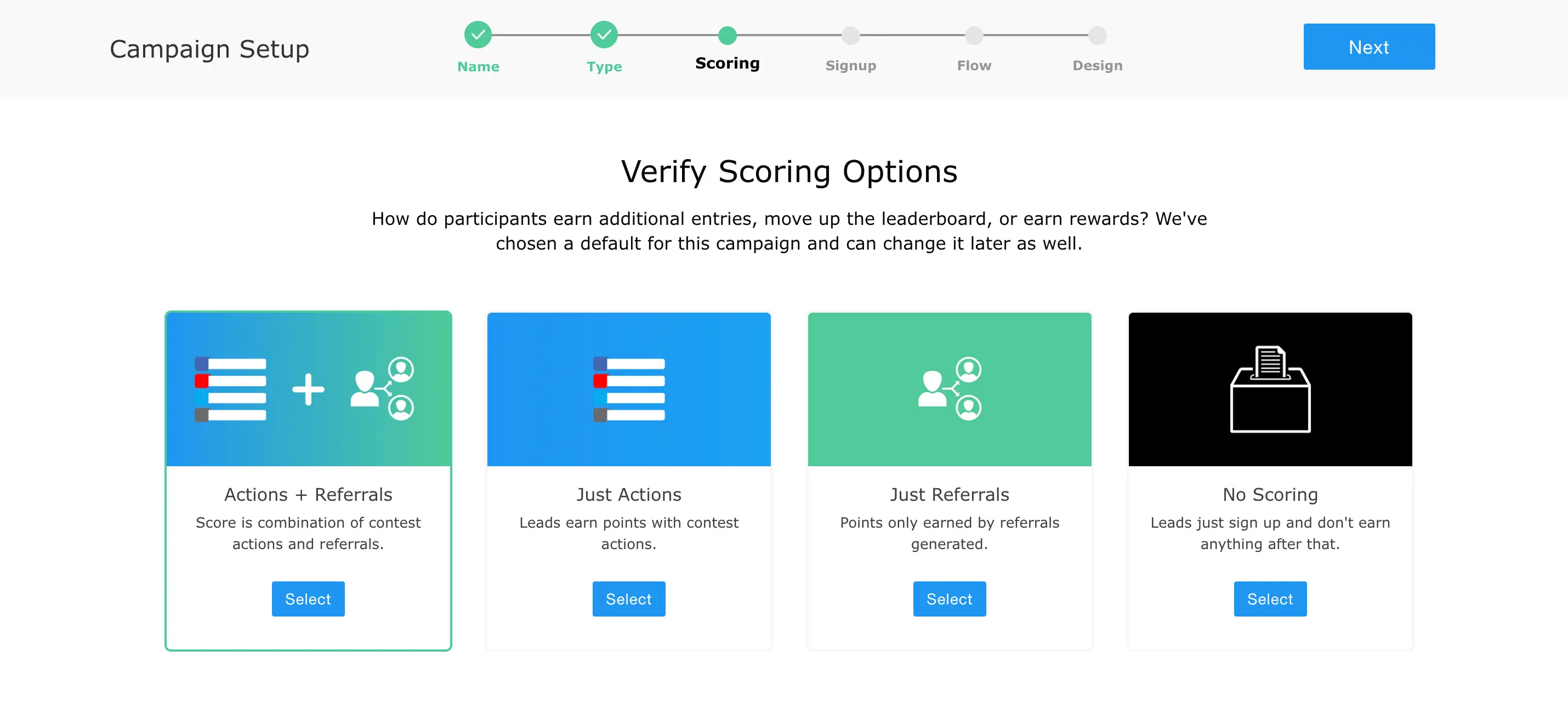 kickofflabs instagram curated scoring