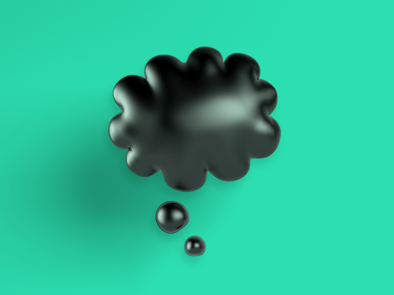 Black thought balloon