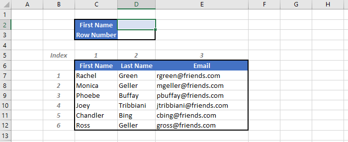 example of match function in excel to find row number