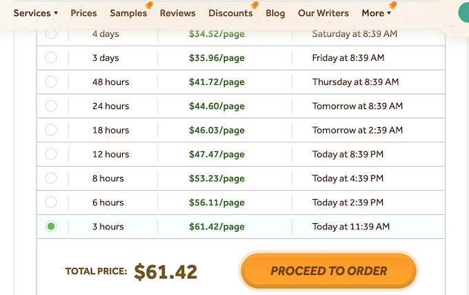essayroo.com pricing system