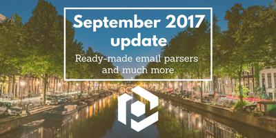Cover image for September 2017 update: ready-made email parsers, duplication, Zapier and link download