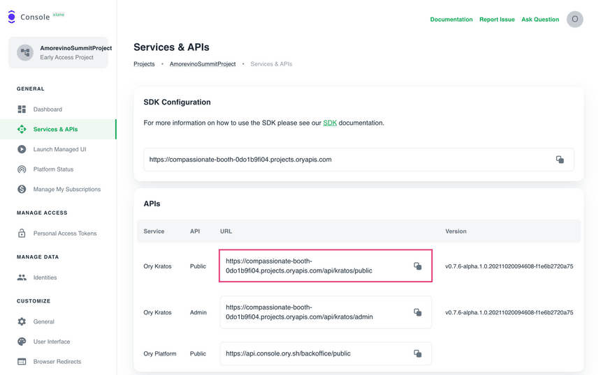 Ory Cloud Public APIS