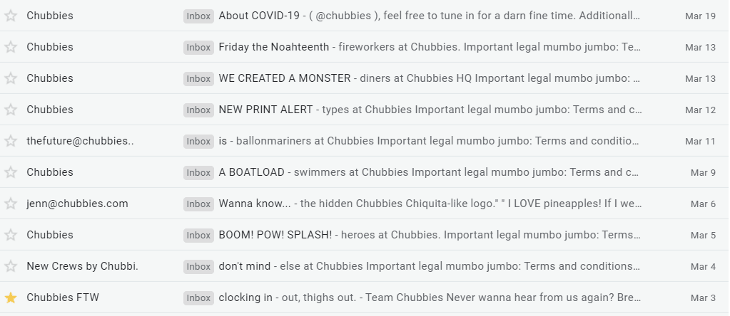 Chubbies email