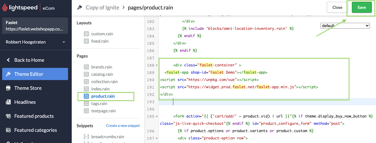 Product.Rain code editor