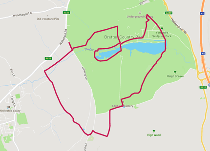 Yorkshire Sculpture Park 10km run route map card image