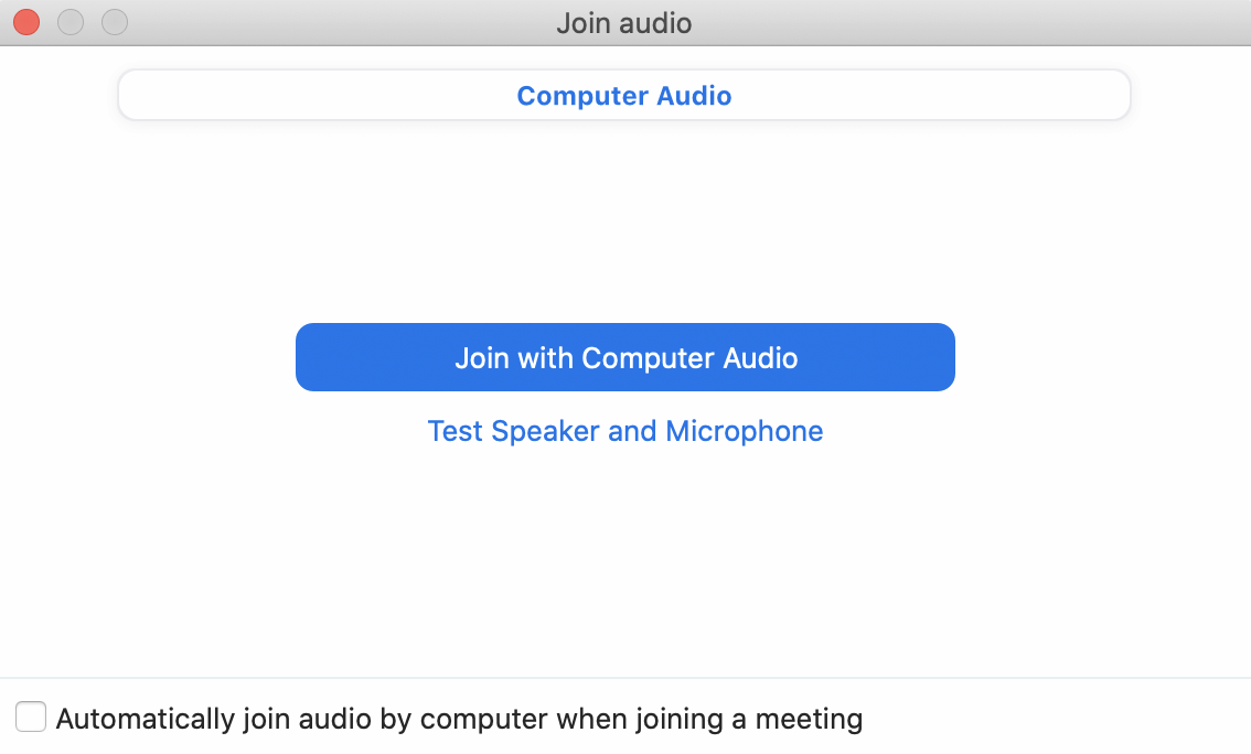 Join Zoom with Computer Audio
