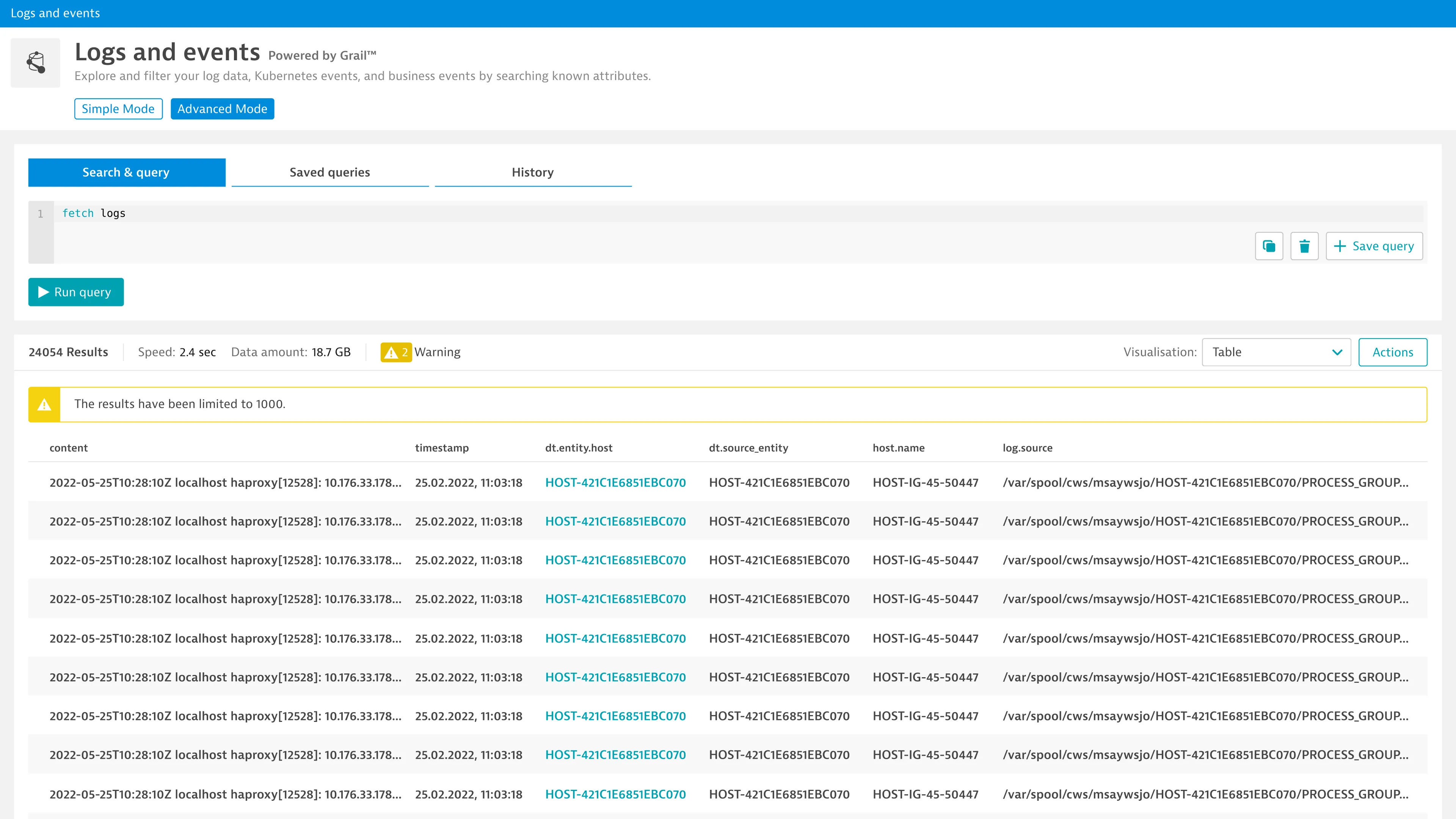 Log management in Dynatrace