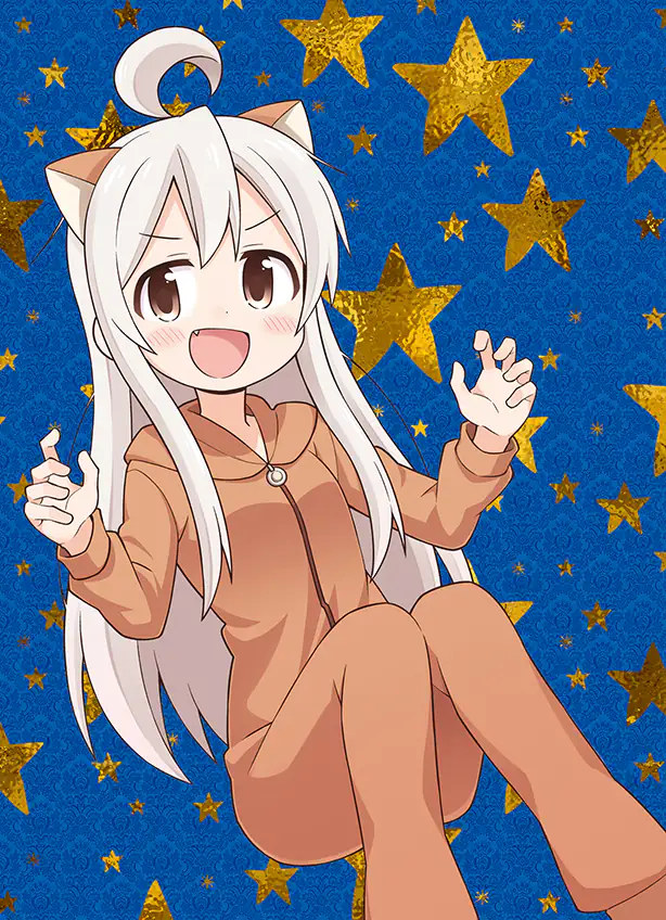 Mahiro is wearing cute, cat pajamas