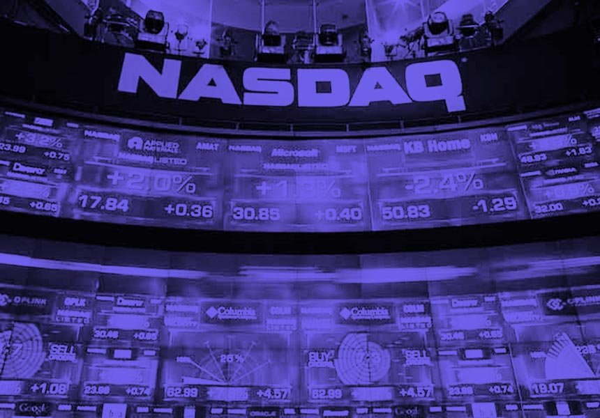 Image of the NASDAQ trading ticker.