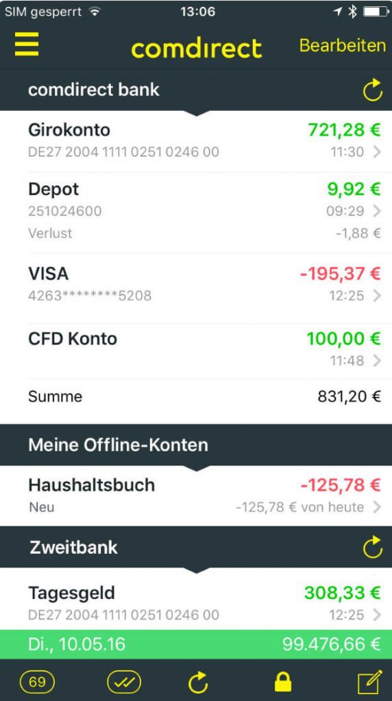Comdirect Tagesgeld Banking App