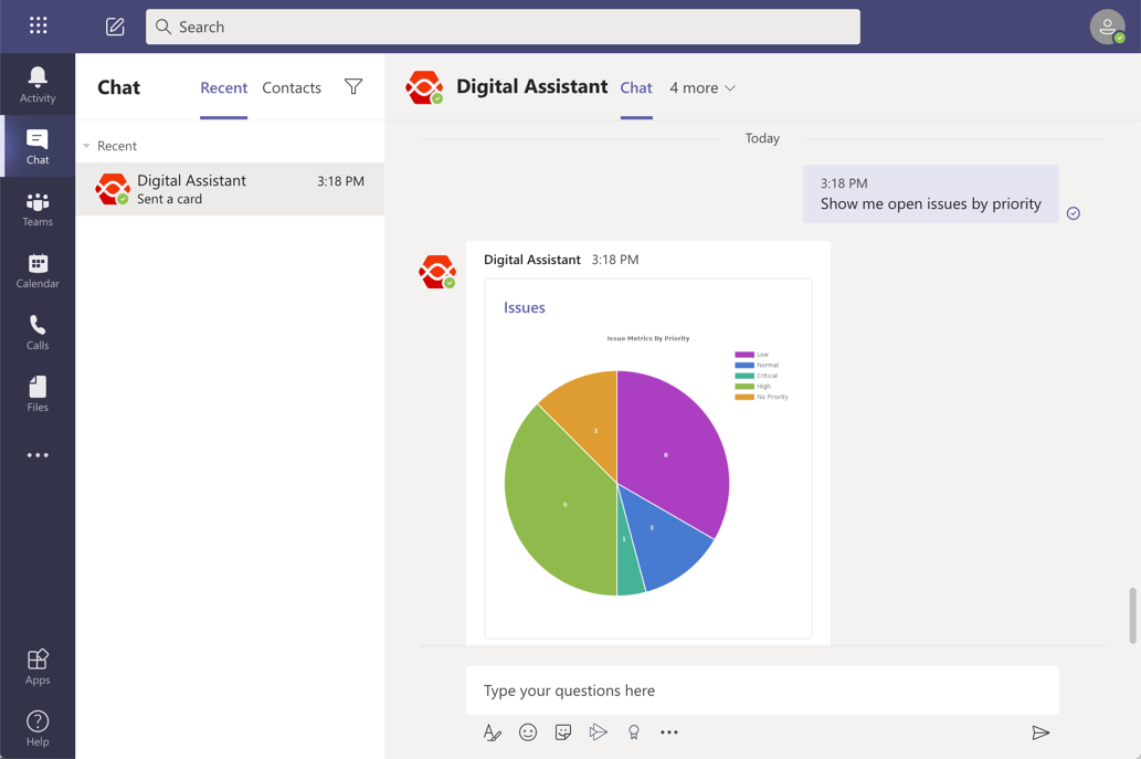 Digital Assistant Cards intelligently use images for apps which don't support HTML and JavaScript chatbot responses