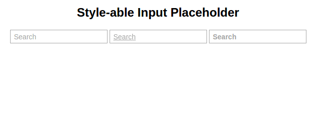 Styled Input Placeholder