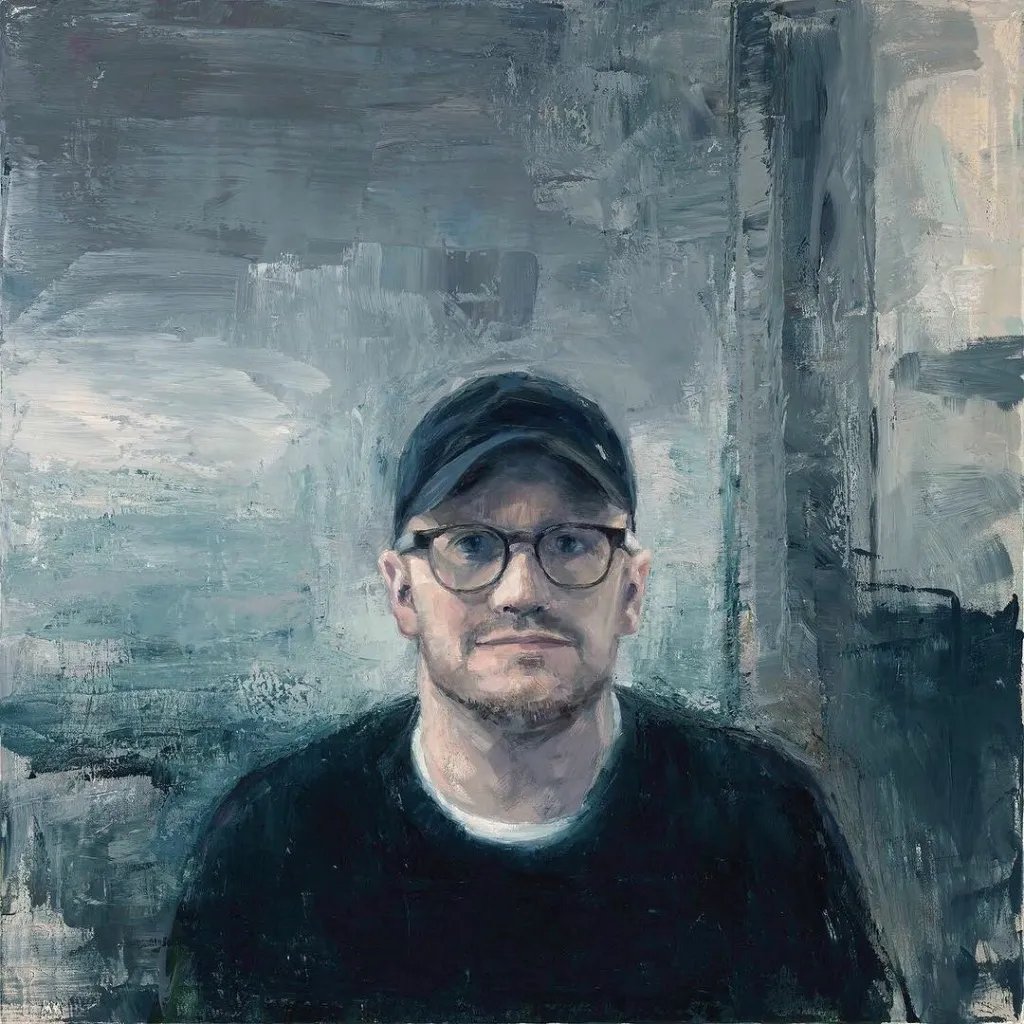 Donald Teskey Portrait of Lenny Abrahamson 2018 80x80cm oil on canvas Collection of the National Gallery of Ireland
