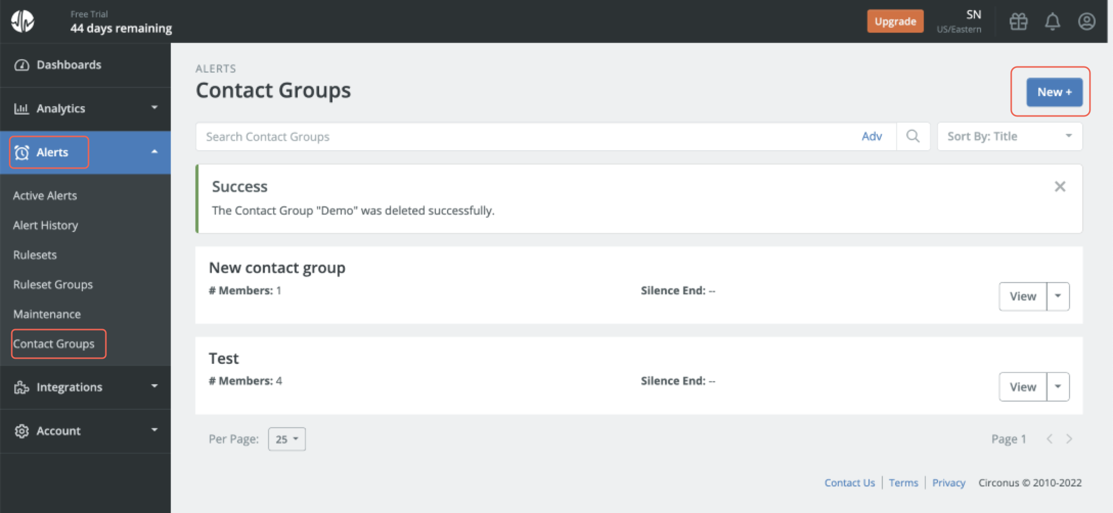 Create a new contact group.