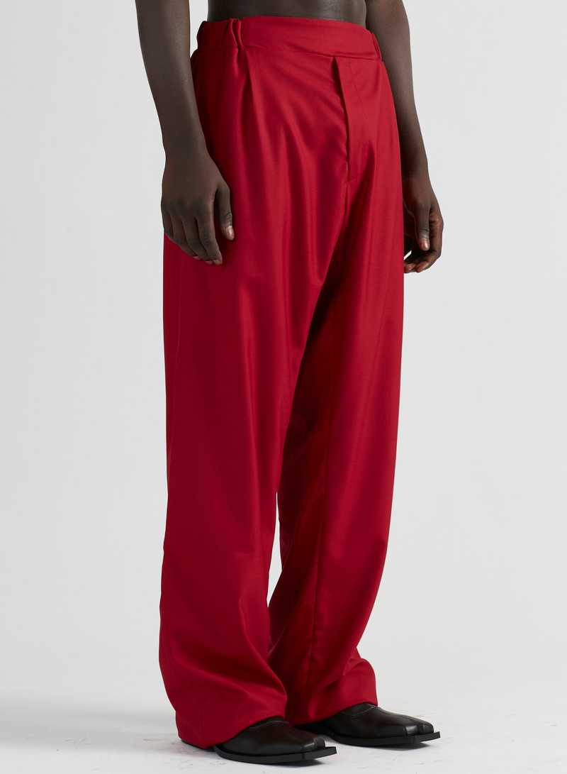 Sigrid Tailored Trousers Red, side view. GmbH AW22 collection.