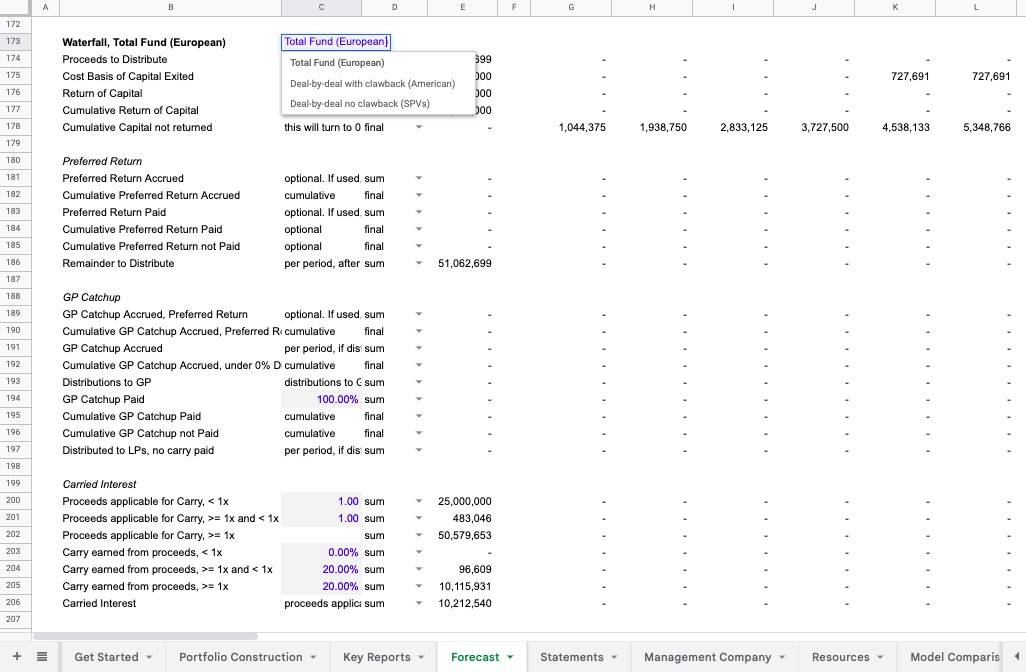 Venture Investor Model Screenshot