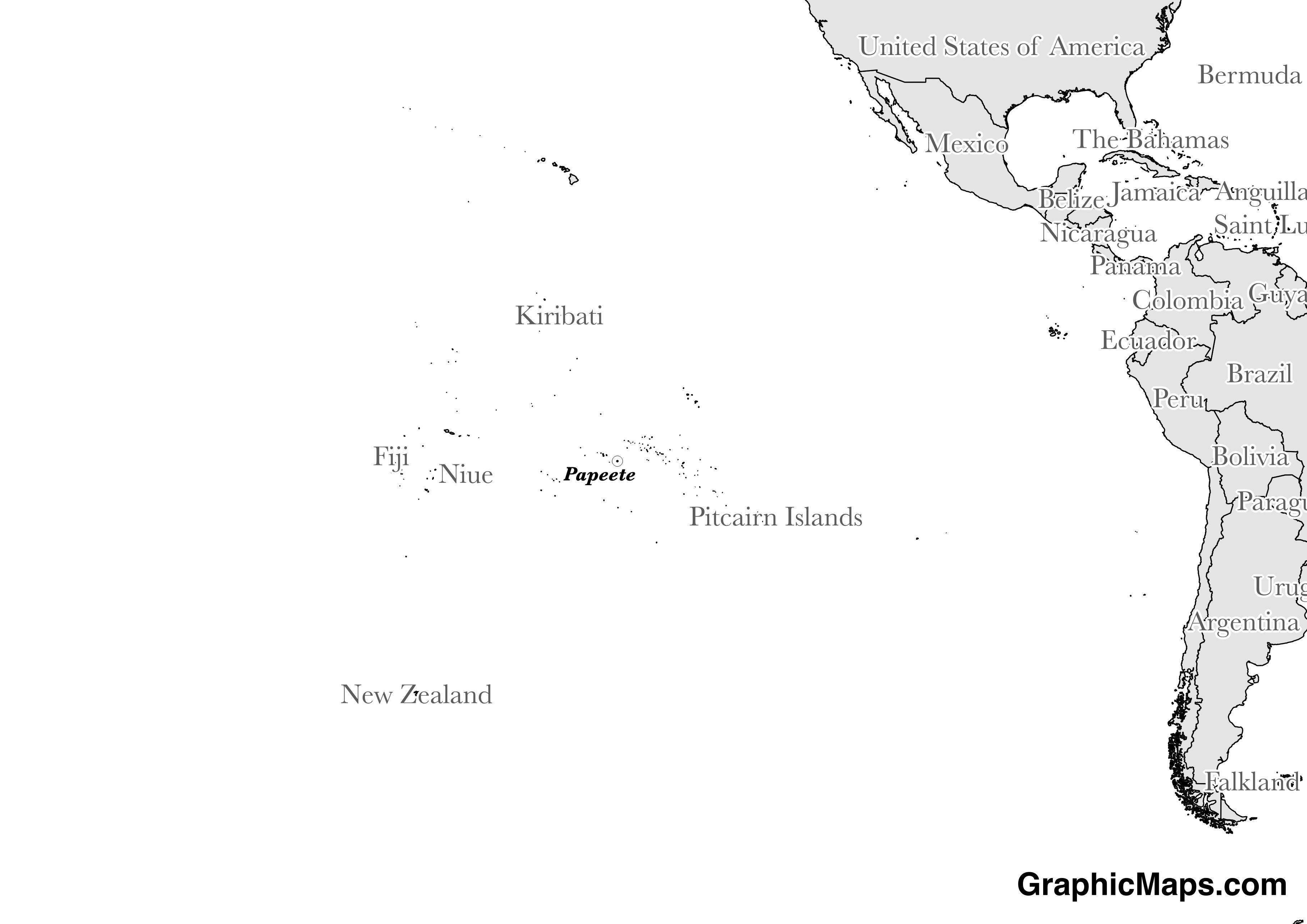 Map showing the location of French Polynesia