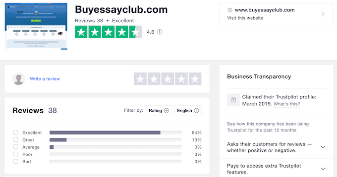 buyessayclub.com has a good reputation