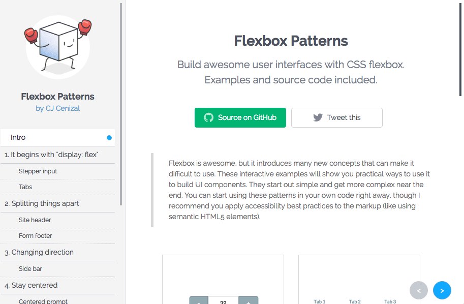 Flexboxpatterns - kumpulan kasus-kasus flexbox