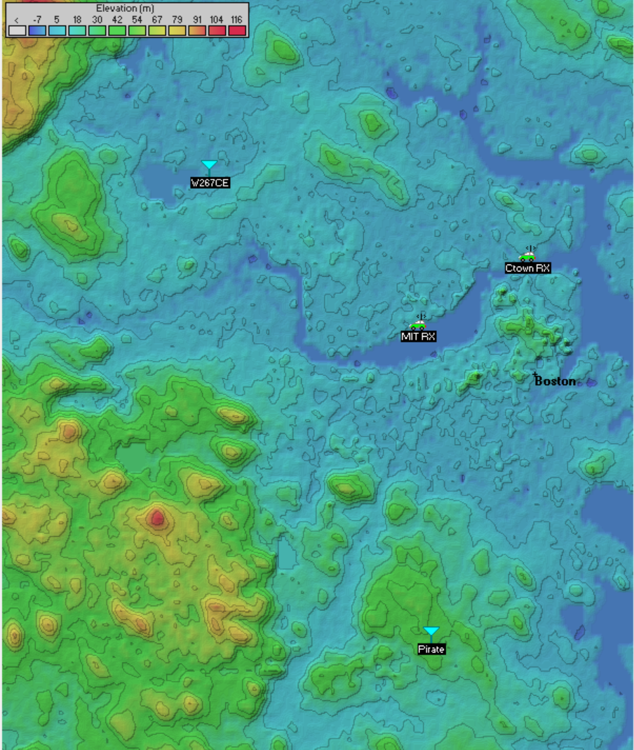 Greater Boston elevation map.