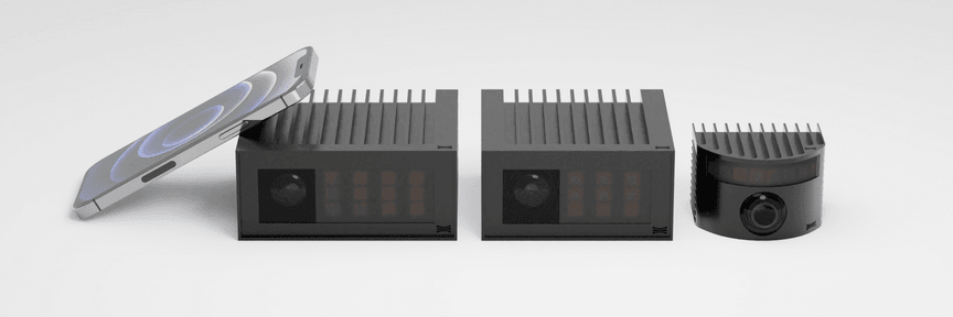 The Ouster Automotive DF series solid-state digital lidar suite