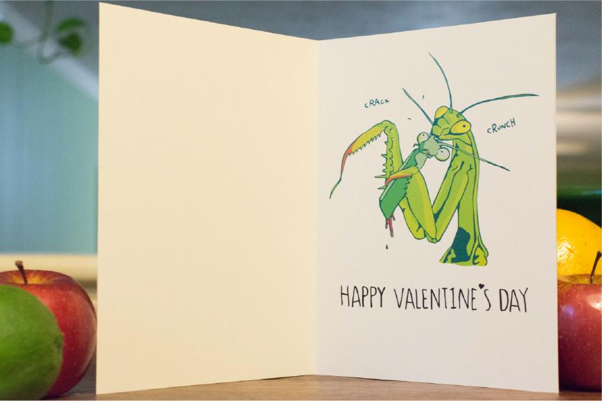 Mantis A7 Valentines Day Card Back