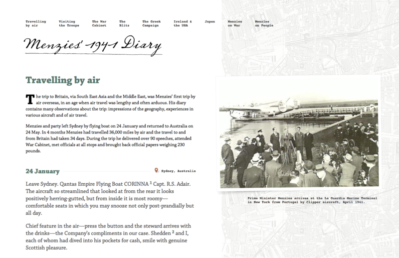 Menzies 1941 Diary website