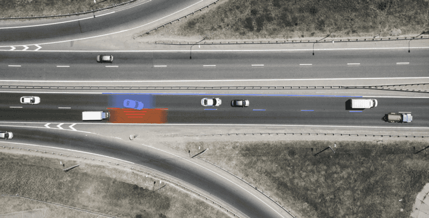 header image showing bird's eye view of cars driving on highway