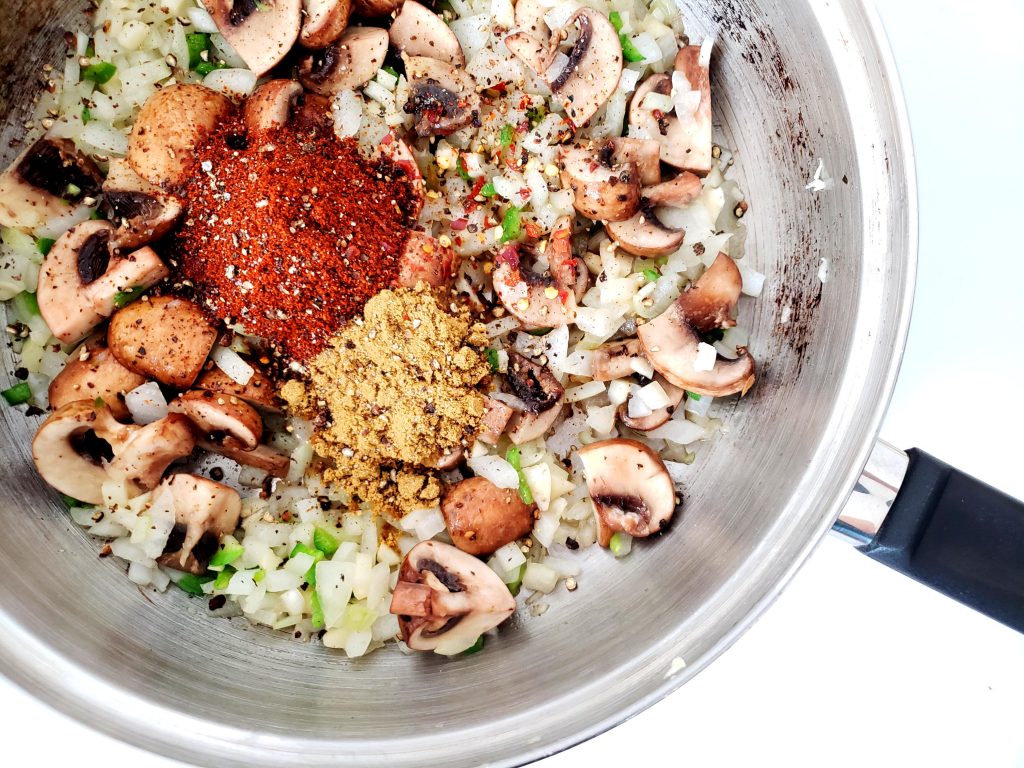 Mexican Spiced Vegetables for Three Bean Rice