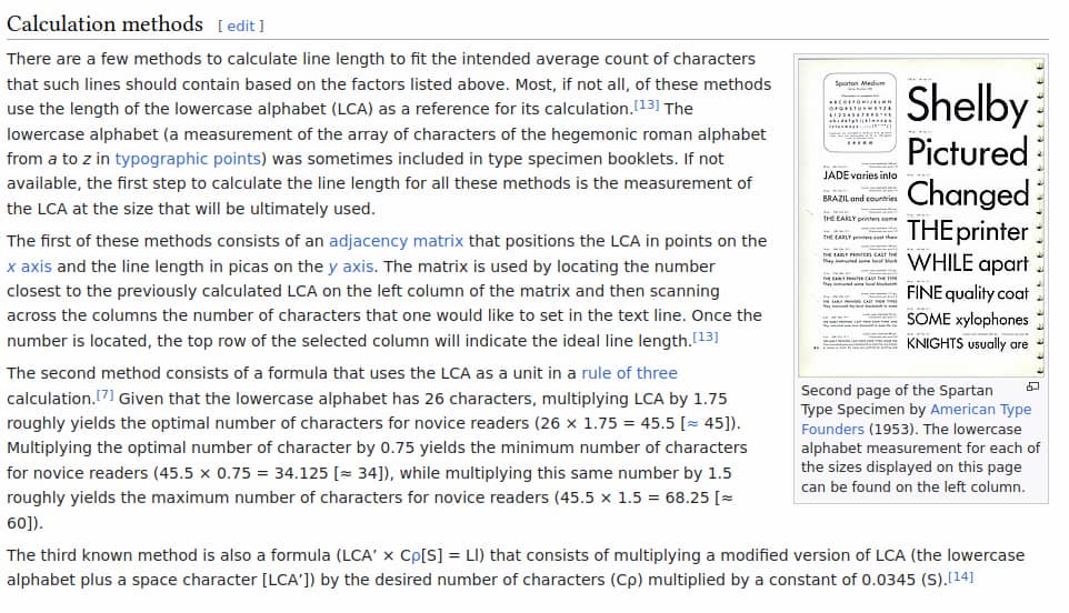 screenshot of wikipedia page for 'line height' to demonstrate the new design