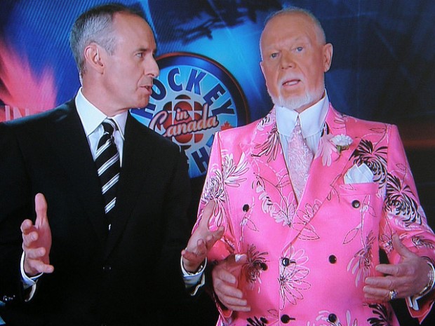 "Actually I'm wearing pink for all the pinkos out there that ride bicycles and everything. I thought I'd get it in. What'd ya expect, Ron MacLean, here? To come here?" Don Cherry Dec 7/2010
