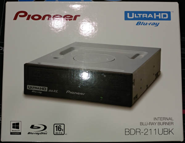 Pioneer BDR-211UBK Internal Ultra HD 4K Blu-ray BDXL Burner with 50GB Verbatim M-Disc BD-R DL,Cyberlink & Cable 
