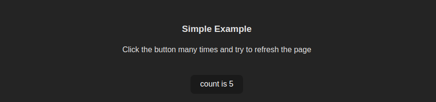 simple react component, single logic example