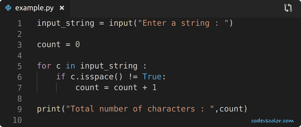 Python Program To Count Number Of Characters In String Using Dictionary 