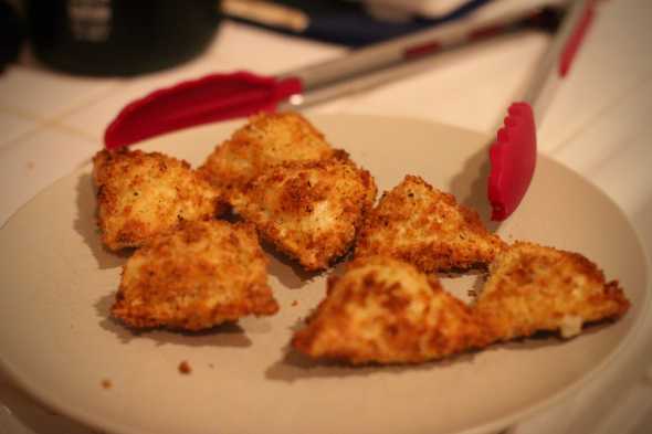 Toasted ravioli out of the air fryer