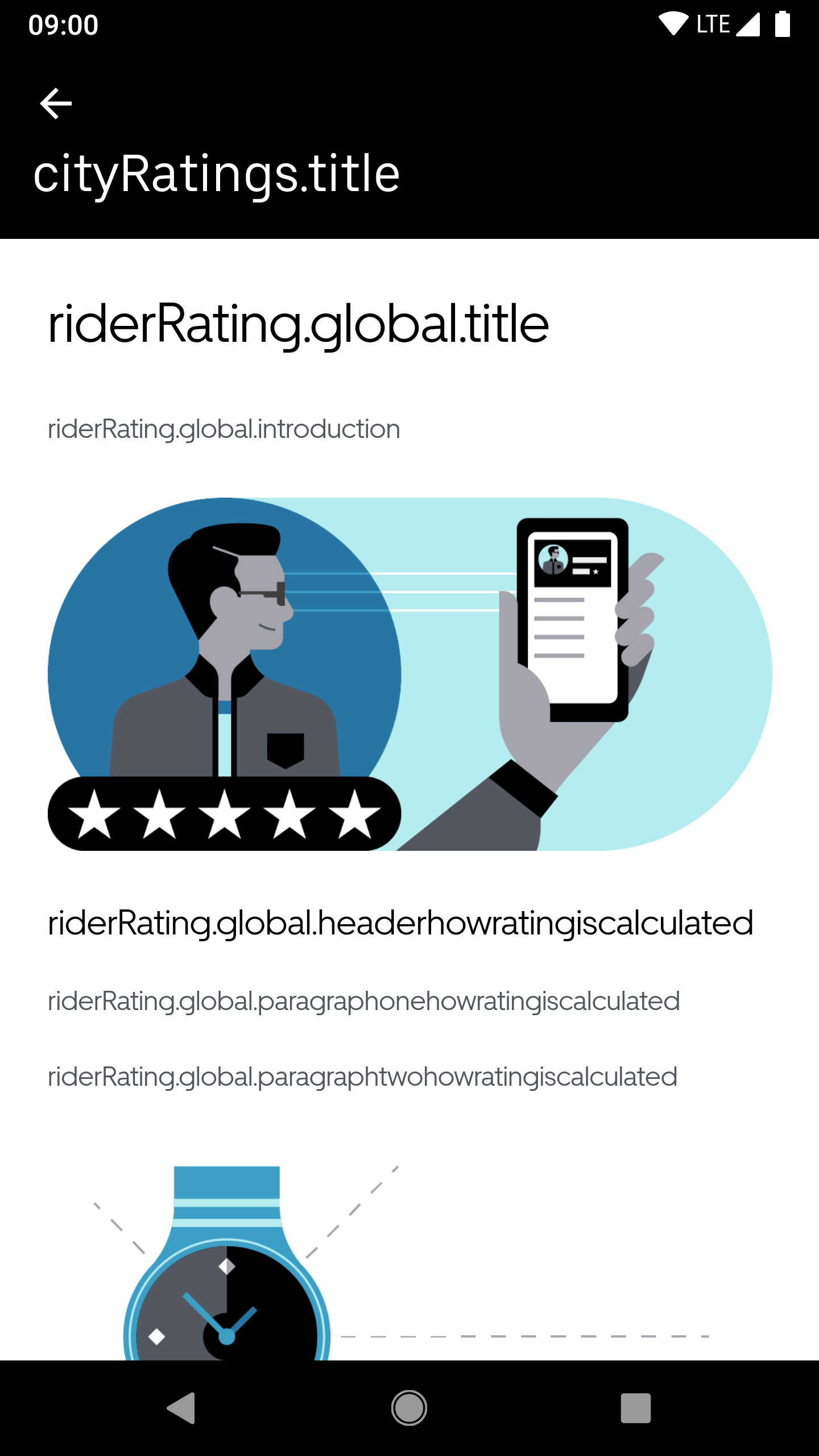 Uber Android app screenshot with broken Kannada internationalization