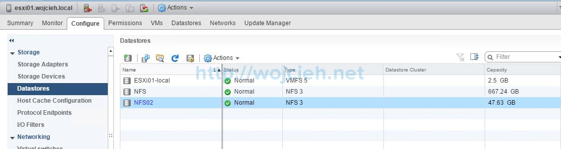 Vmware esxi настройка nfs