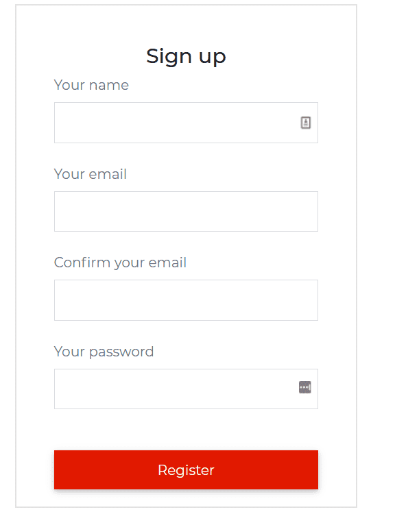Bootstrap Form Sign Up Outside Label