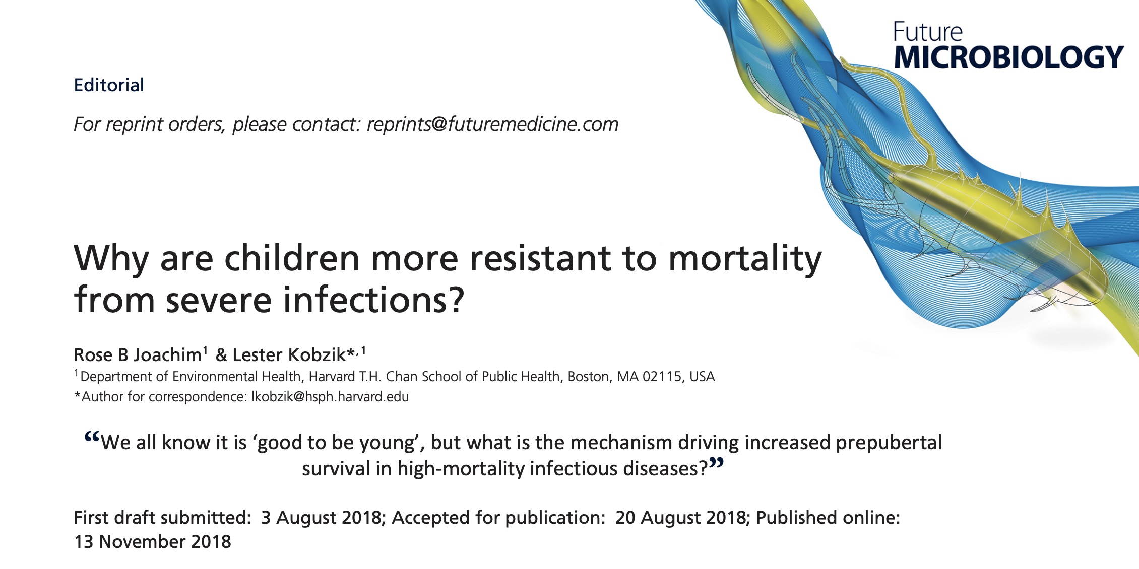 Why are children more resistant to mortality from severe infections?