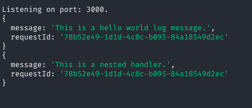 Requests' info printed to the console