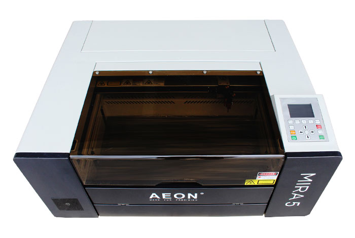 Aeon Mira 5 CO2 Desktop Laser Cutting Machine birds eye view