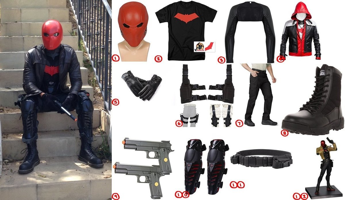 Dress like Red Hood Costume for Cosplay & Halloween