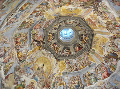 Freco depicting the Last Judgement, on the ceiling of the Dome of Santa Maria del Fiore, Florence