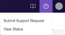 Submit Support Request menu location