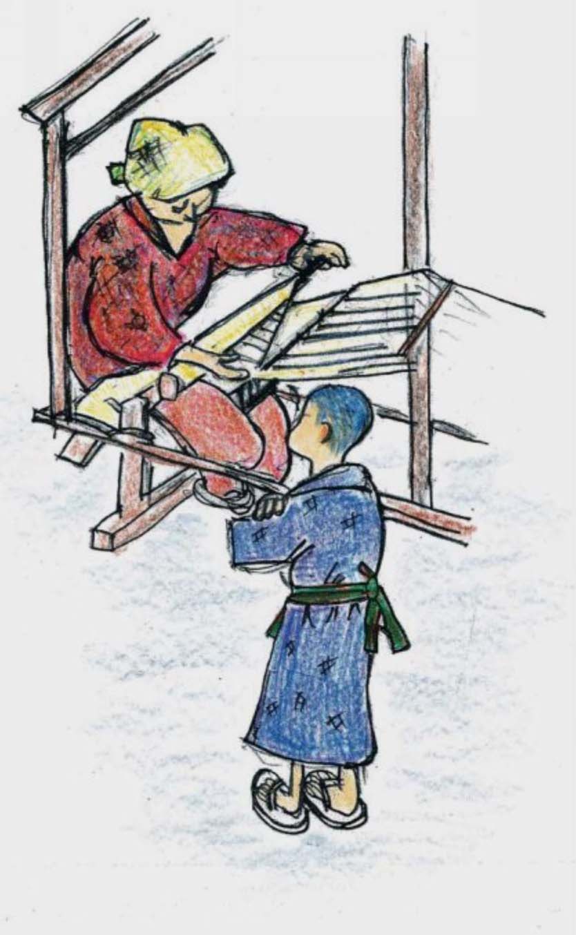 Manually operated wooden shuttlecock loom