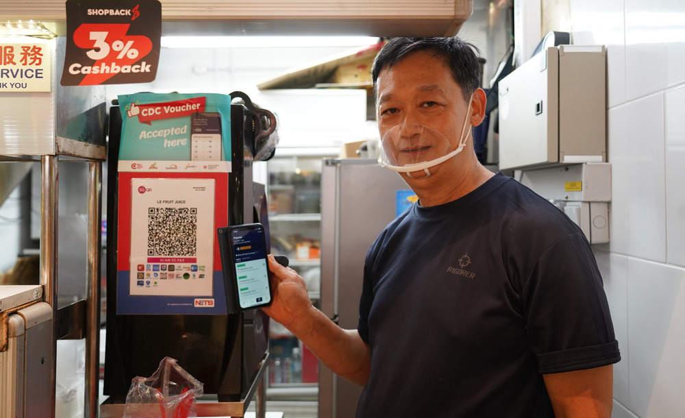 RedeemSG in action in Singapore hawker centres