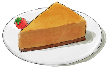 Illustration of a slice of Pumpkin Cheesecake