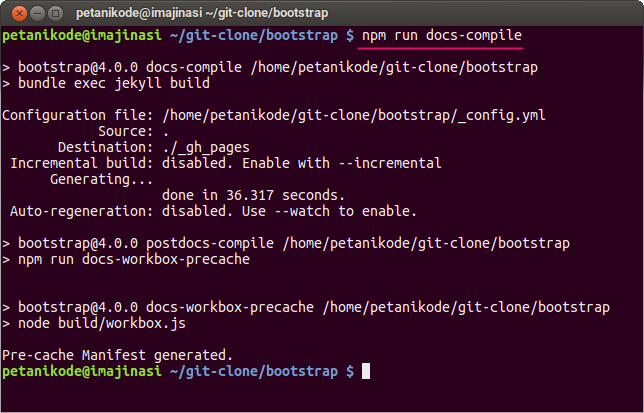 Kompilasi dokumentasi bootstrap
